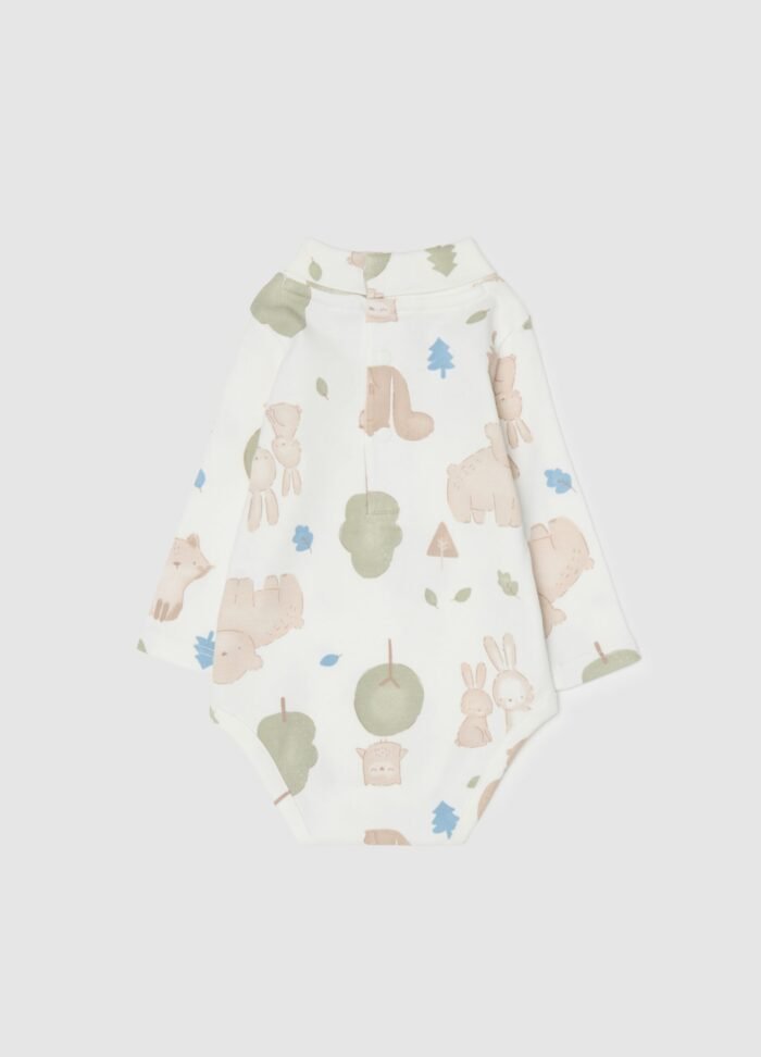 Baby Long-Sleeve Bodysuit – Off White - Image 2