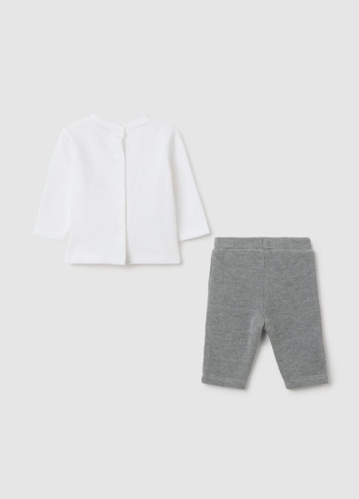 Baby Sweatshirt & Joggers Set – White - Image 2