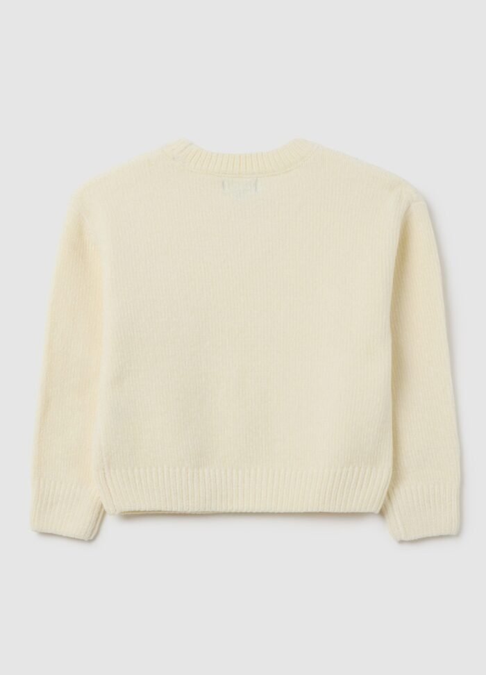 Girls' Chenille Jumper – Ivory - Image 2