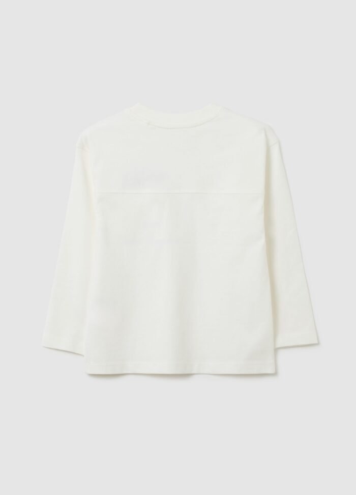 ⁦Boys' Long-Sleeve T-Shirt – Off White⁩ - الصورة ⁦2⁩