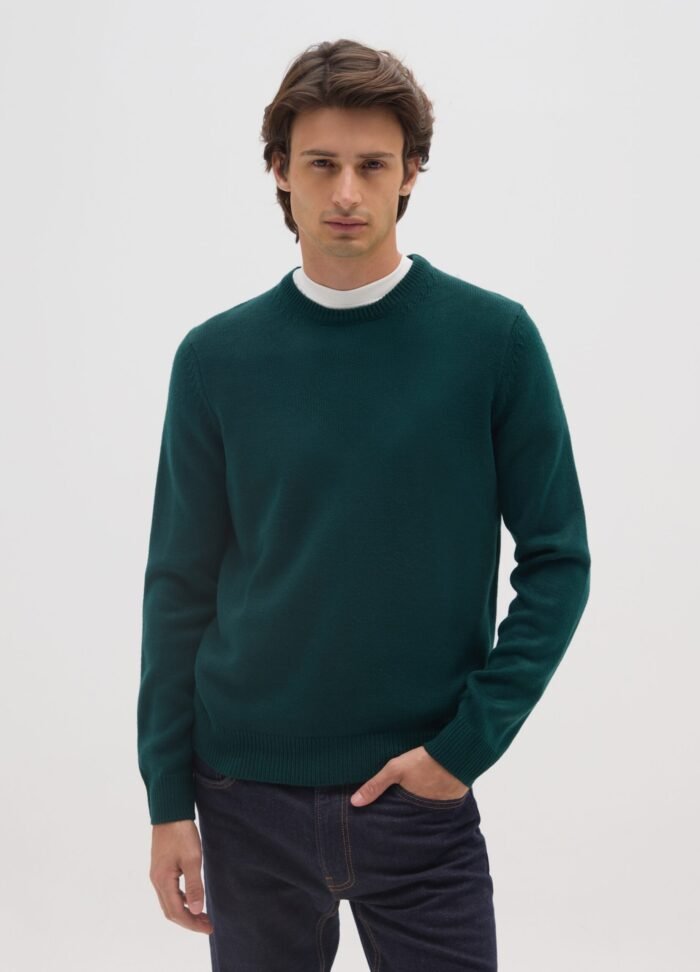 Men's Knit Jumper – Dark Green - Image 2