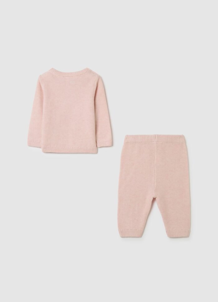 ⁦Baby Knitted Set – Pink Melange⁩ - الصورة ⁦2⁩