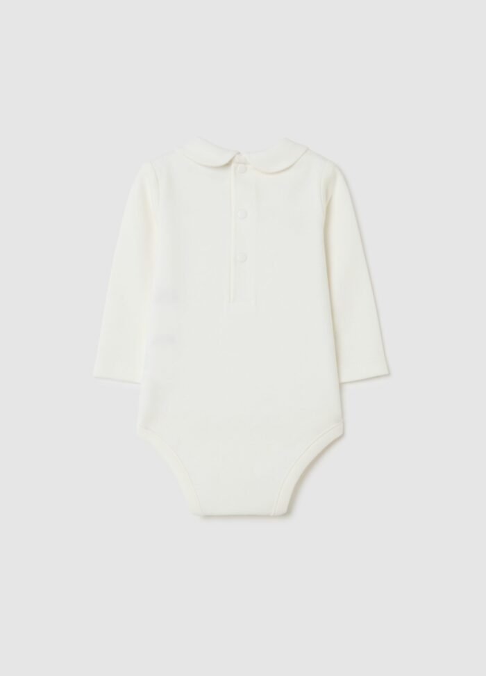 Baby Long-Sleeve Bodysuit – Off White - Image 2