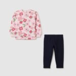 Baby Girls' Printed Jogger Set – Pink