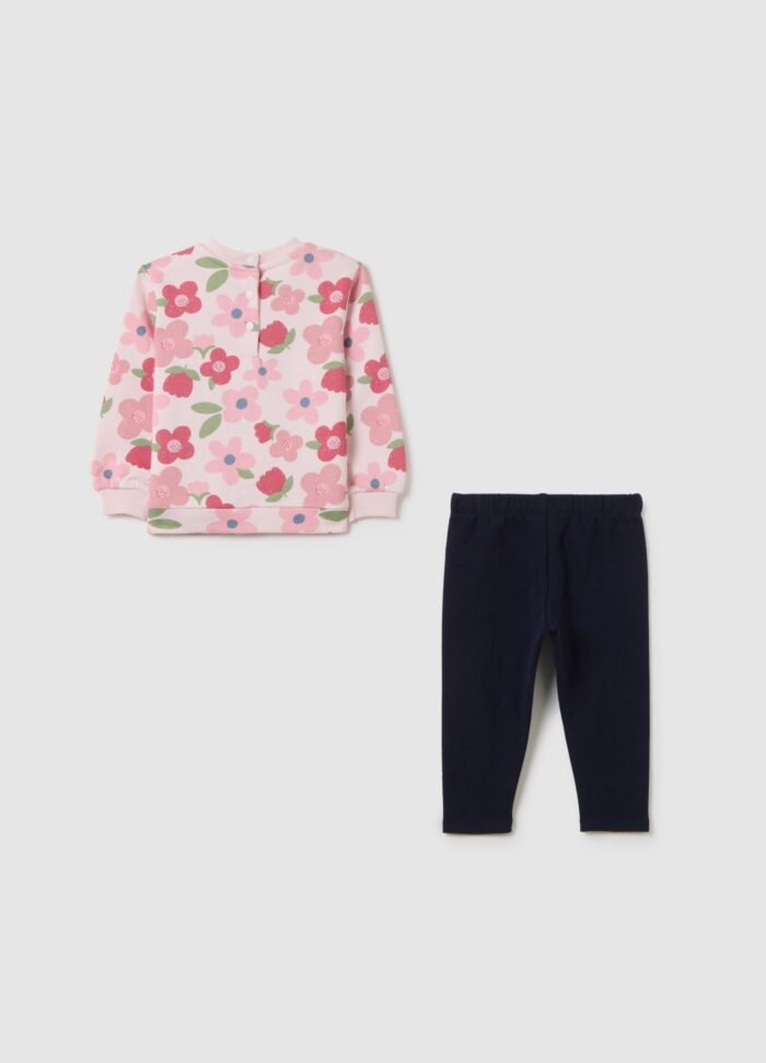 Baby Girls' Printed Jogger Set – Pink - Image 2