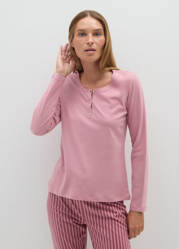 Women's Long Pyjama Set – Pink - Image 2