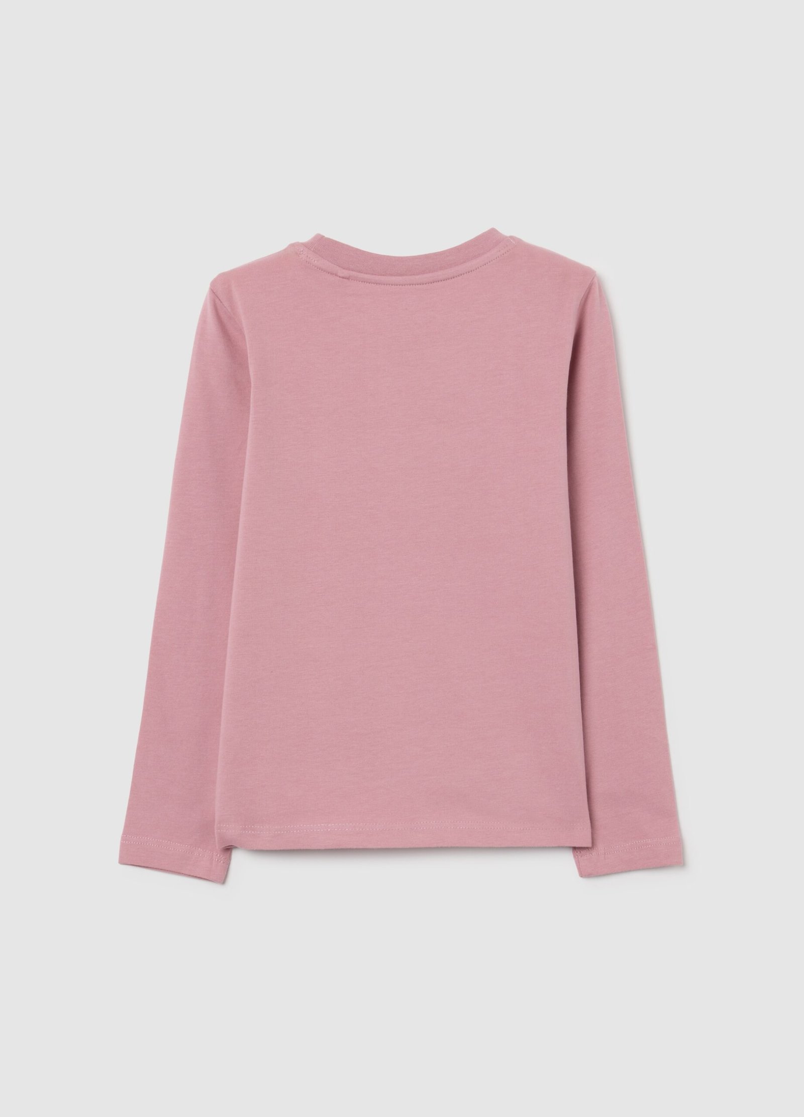 Girls' 3/4-Sleeve Top – Lilac 2 Girls' lilac stretch cotton top – detail view | Halla Fashion