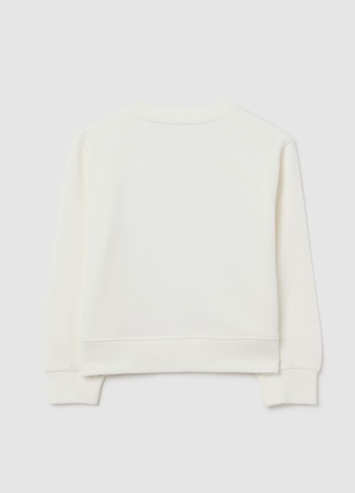 ⁦Girls' Sweatshirt – White⁩ - الصورة ⁦2⁩