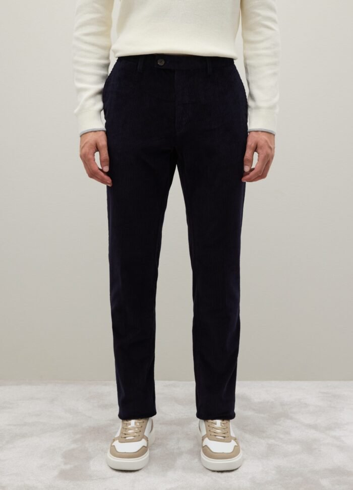 Men's Corduroy Trousers – Maritime Blue - Image 2