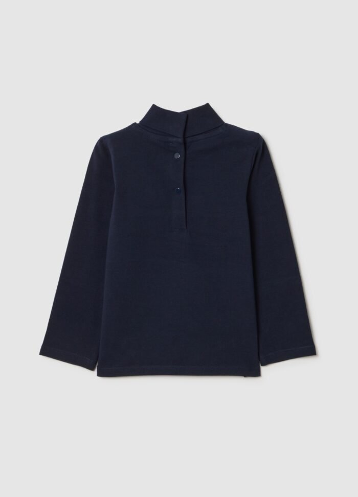⁦Baby Girls' Turtleneck Top – Navy⁩ - الصورة ⁦2⁩