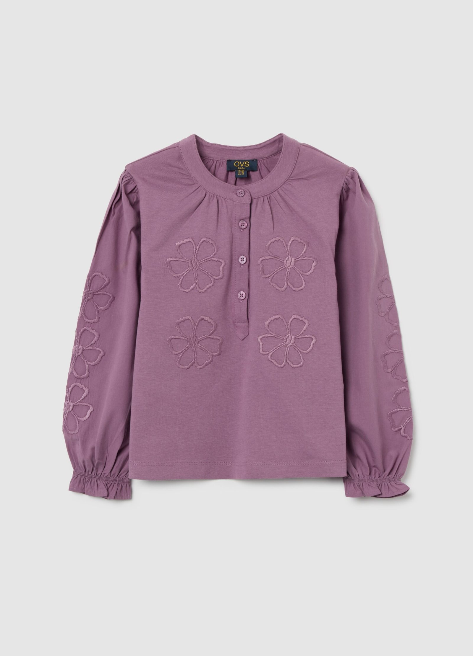 14131117.jpg Girls' Long-Sleeve T-Shirt – Purple - الصورة 1