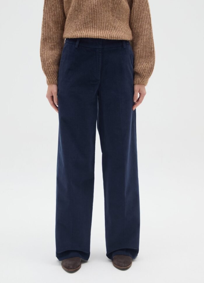 Women's Corduroy Trousers – Navy - Image 2