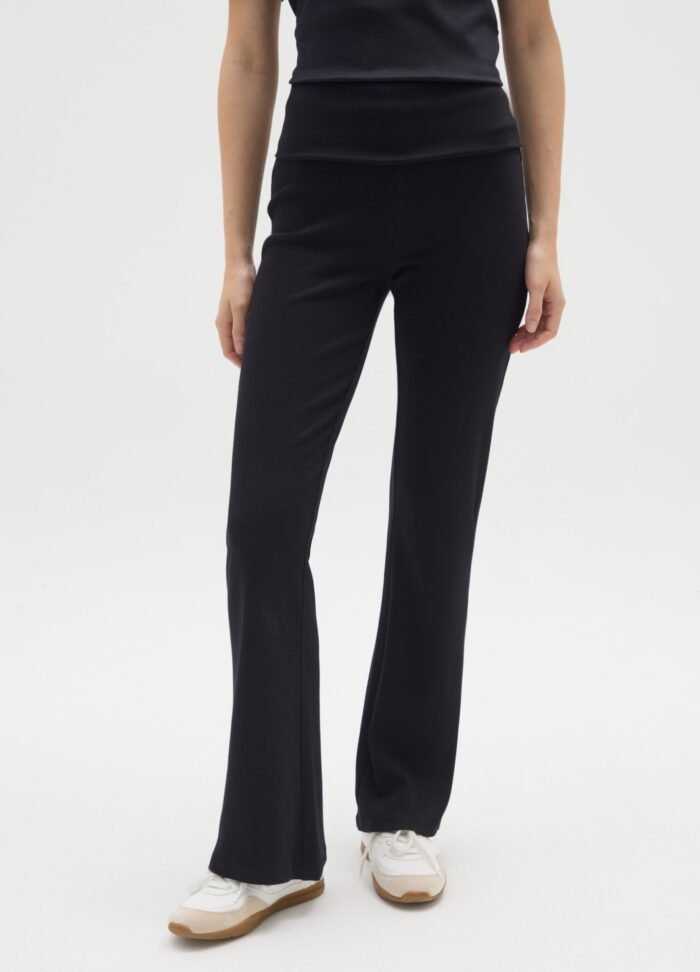 Women's Ribbed Leggings – Black - Image 2