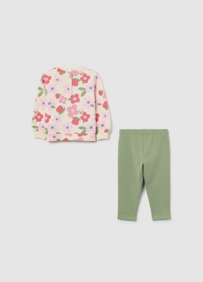 Baby Girls' Printed Jogger Set – Powder Pink - Image 2