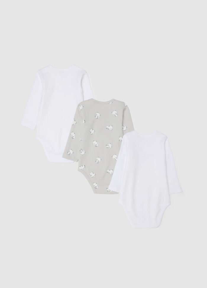 Baby Bodysuits – 3 Pack, Grey Marl - Image 2