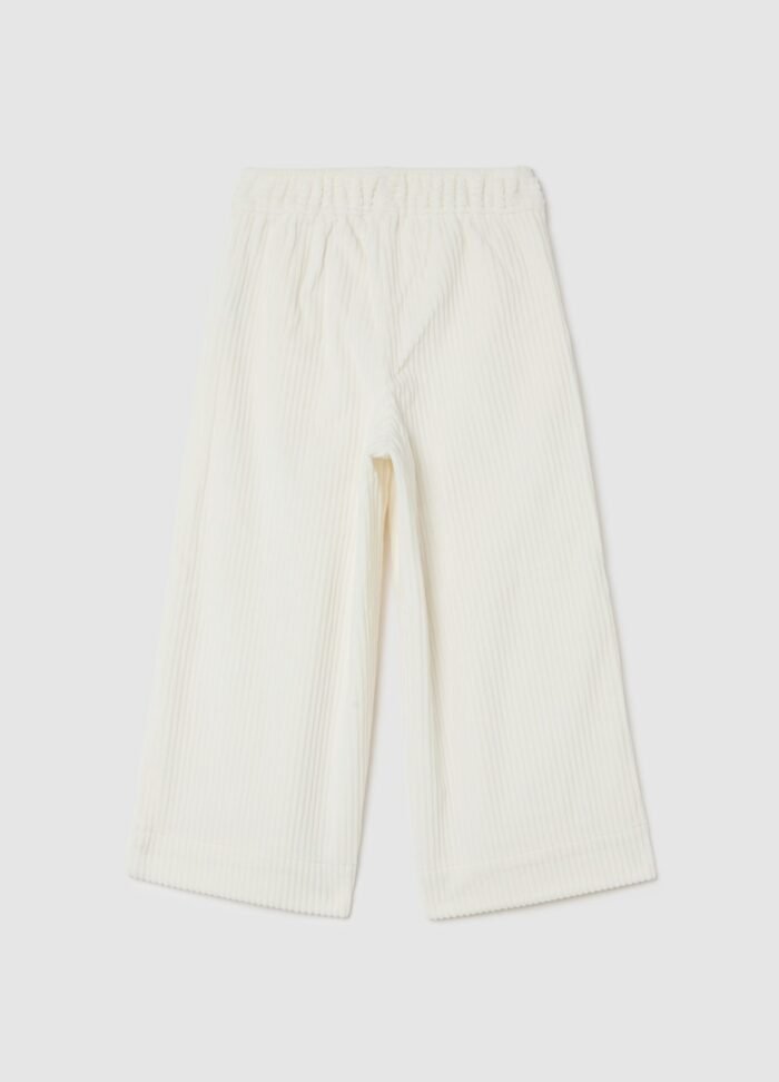 Girls' Corduroy Culottes – White - Image 2