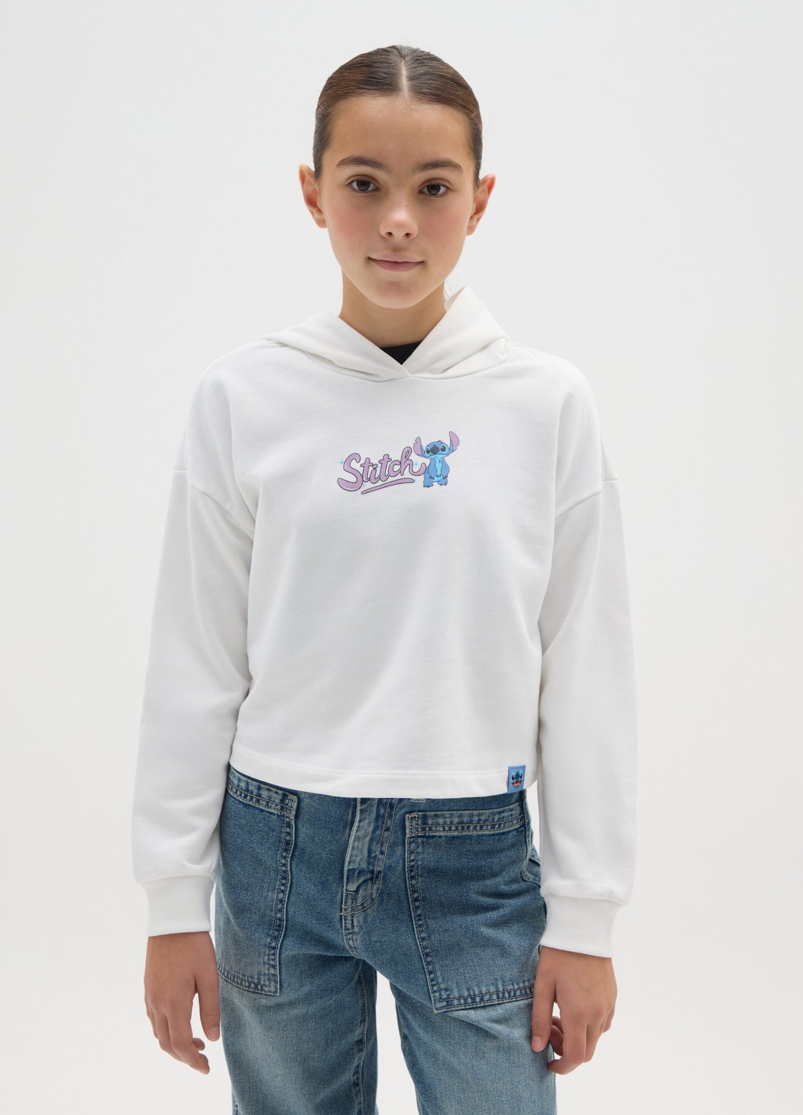 14157816.jpg Girls' Cropped Hoodie – White - Image 1