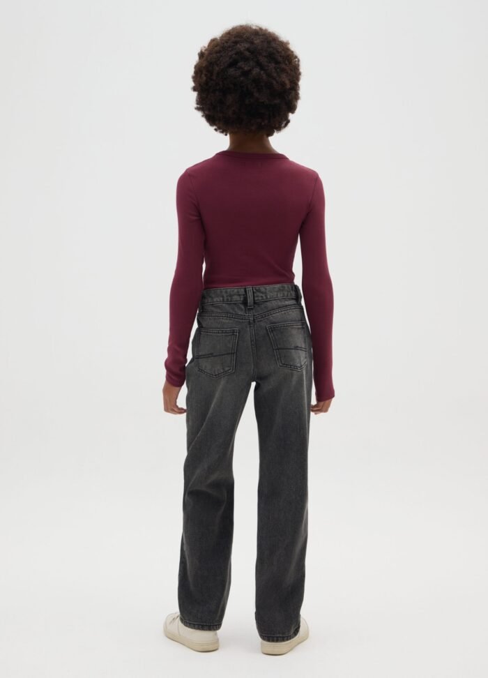 Girls' Straight-Leg Jeans – Black - Image 2