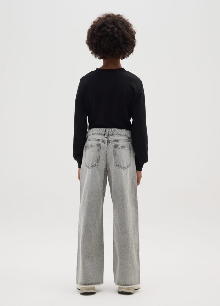 ⁦Girls' Denim Culottes – Grey⁩ - الصورة ⁦2⁩