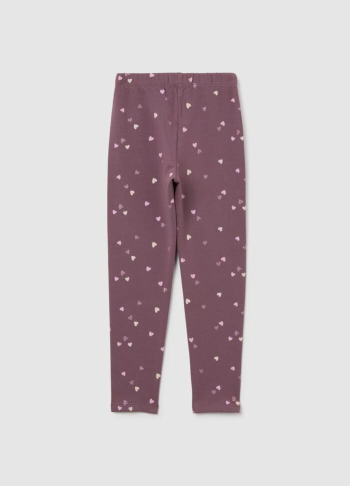 Girls' Printed Leggings – Dark Plum - Image 2