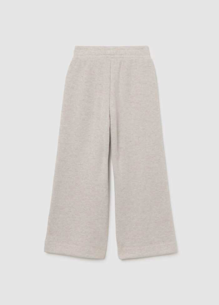 Girls' beige lurex joggers with elasticated waist – detail view | Halla Fashion