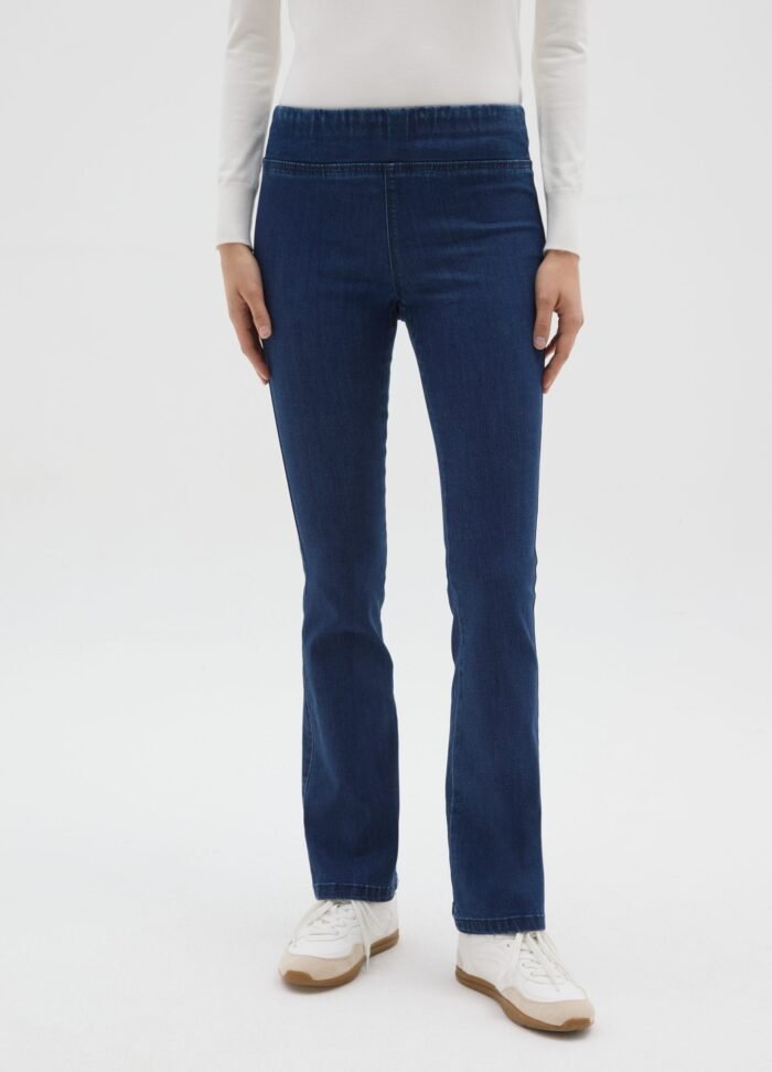 ⁦Women's Flare Jeggings – Dark Blue⁩ - الصورة ⁦2⁩