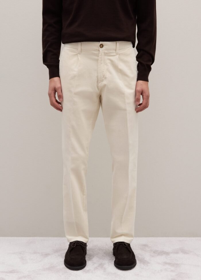 ⁦Men's Corduroy Chinos – Cream⁩ - الصورة ⁦2⁩