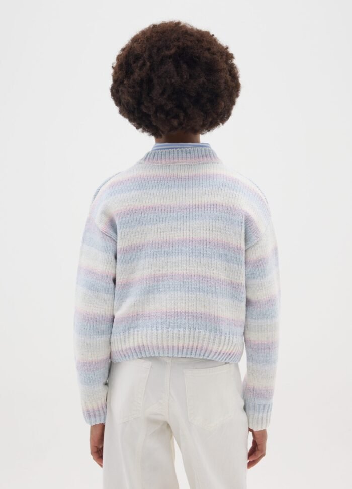 ⁦Girls' Striped Knit Jumper – Multicolour⁩ - الصورة ⁦2⁩