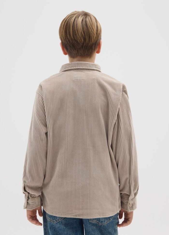 ⁦Boys' Corduroy Shirt – Crockery Grey⁩ - الصورة ⁦2⁩