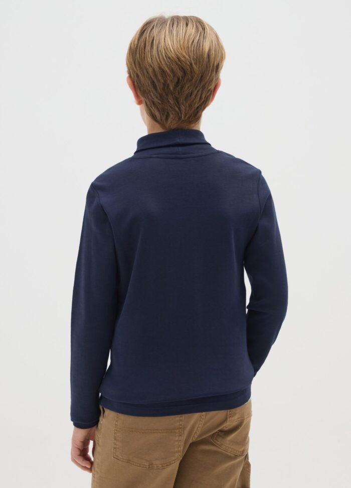 Boys' Turtleneck Top – Navy - Image 2