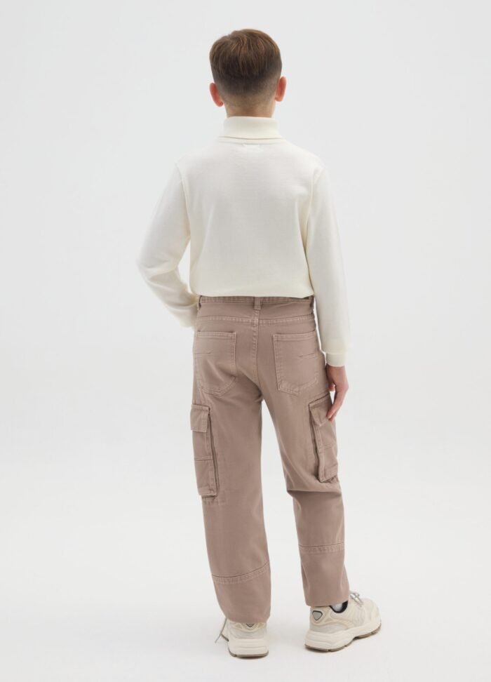 Boys' Cargo Trousers – Beige - Image 2