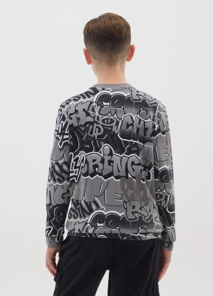 Boys' Chest-Print T-Shirt – White - Image 2