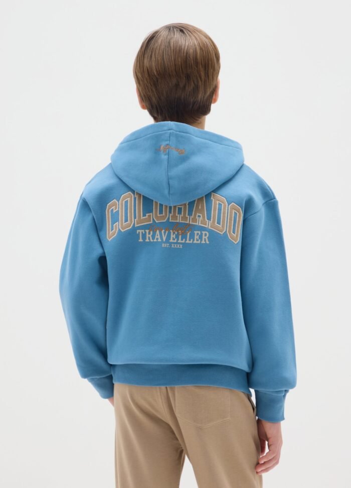 Boys' Full-Zip Hoodie – Blue - Image 2